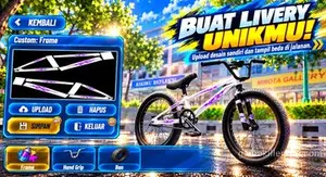 Onthel Simulator Indonesia custom livery screen with a BMX frame design