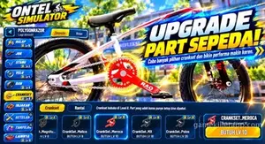 Onthel Simulator Indonesia part upgrade screen with crankset options